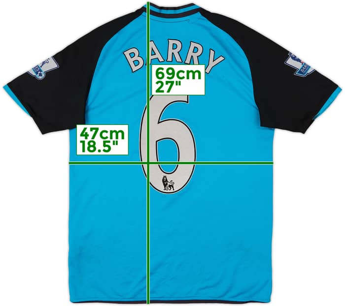 2008-09 Aston Villa Away Shirt Barry #6 - 6/10 - (XL.Boys)