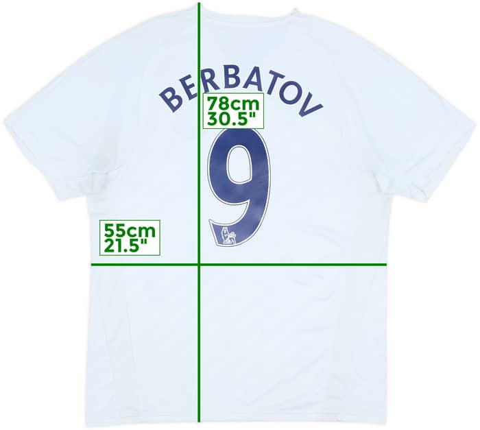 2007-08 Tottenham Home Shirt Berbatov #9 - 6/10 - (XL)
