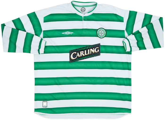 2003-04 Celtic Home L/S Shirt Larsson #7 - 6/10 - (XXL)