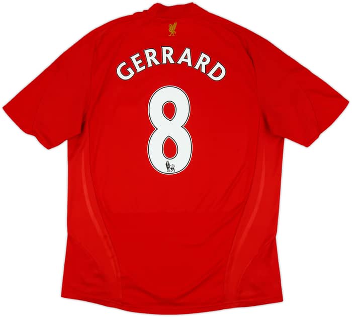 2008-10 Liverpool Home Shirt Gerrard #8 - 7/10 - (XL)