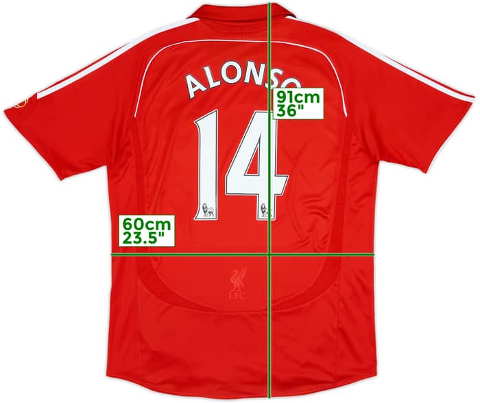 2006-08 Liverpool Home Shirt Alonso #14 - 7/10 - (L)