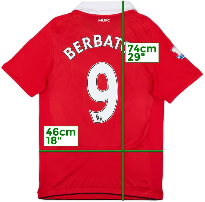 2010-11 Manchester United Home Shirt Berbatov #9 - 6/10 - (S)