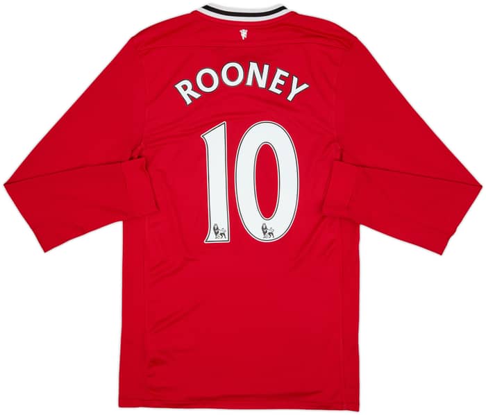 2011-12 Manchester United Home L/S Shirt Rooney #10 - 7/10 - (S)