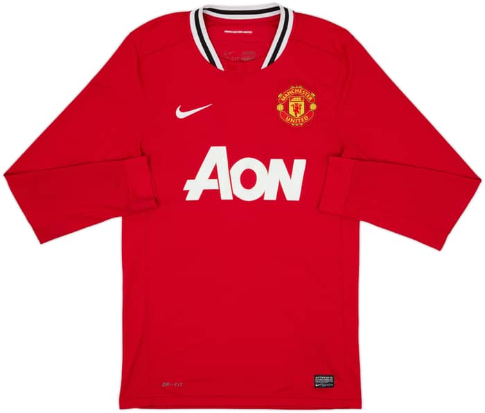2011-12 Manchester United Home L/S Shirt Rooney #10 - 7/10 - (S)