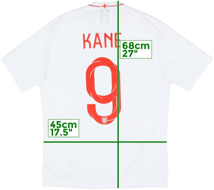 2018-19 England Authentic Home Shirt Kane #9 - 7/10 - (M)