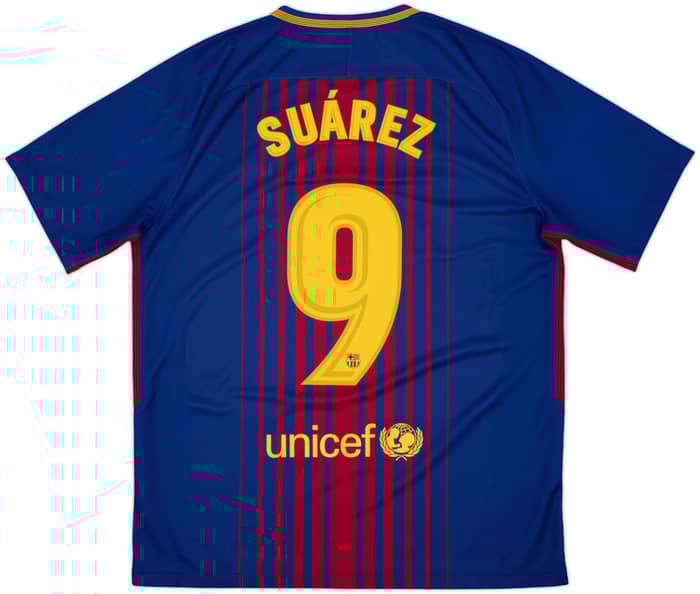 2017-18 Barcelona Home Shirt Suarez #9 - 9/10 - (L)