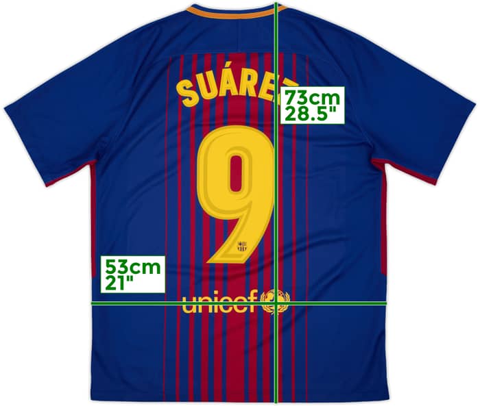 2017-18 Barcelona Home Shirt Suarez #9 - 9/10 - (L)
