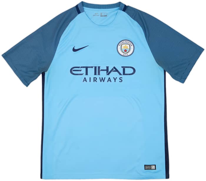 2016-17 Manchester City Home Shirt Kun Aguero #10 - 8/10 - (L)