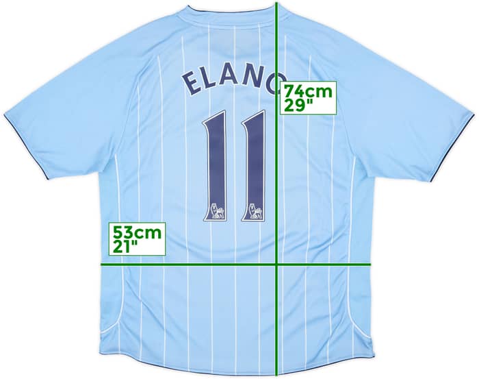 2007-08 Manchester City Home Shirt Elano #11 - 7/10 - (XL)
