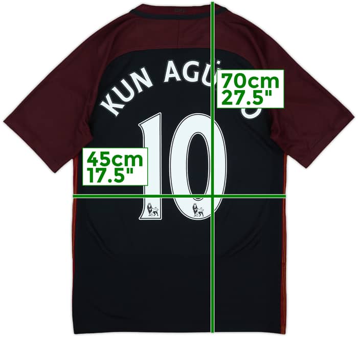 2016-17 Manchester City Away Shirt Kun Aguero #10 - 8/10 - (S)