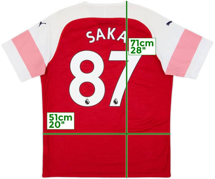 2018-19 Arsenal Home Shirt Saka #87 - 8/10 - (L)
