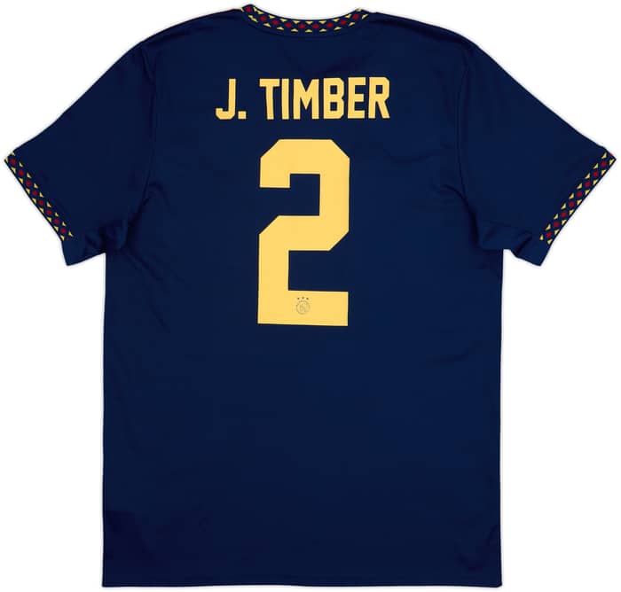 2022-23 Ajax Away Shirt J. Timber #2 - 10/10 - (L)