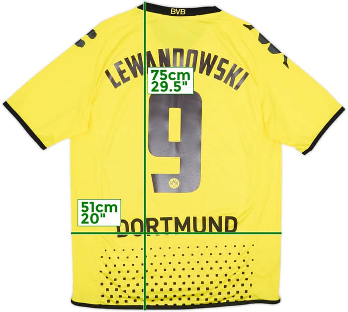 2011-12 Borussia Dortmund Home Shirt Lewandowksi #9 - 6/10 - (M)