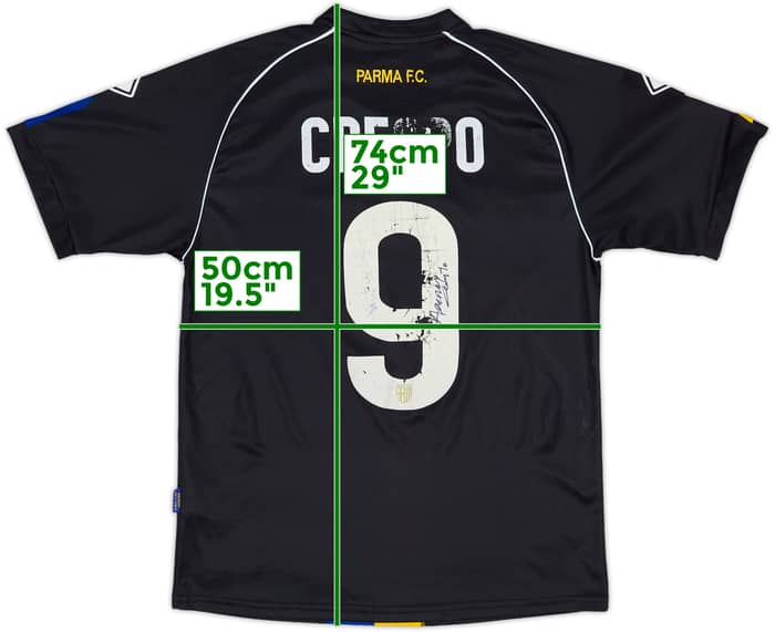 2011-12 Parma Signed Away Shirt Crespo #9 - 4/10 - (M)