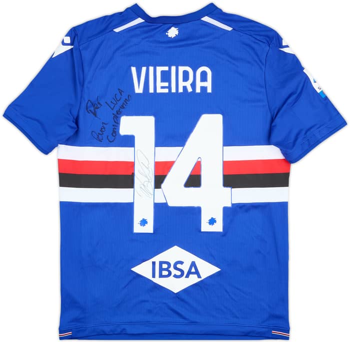 2021-22 Sampdoria Match Issue Signed Home Shirt Vieira #14