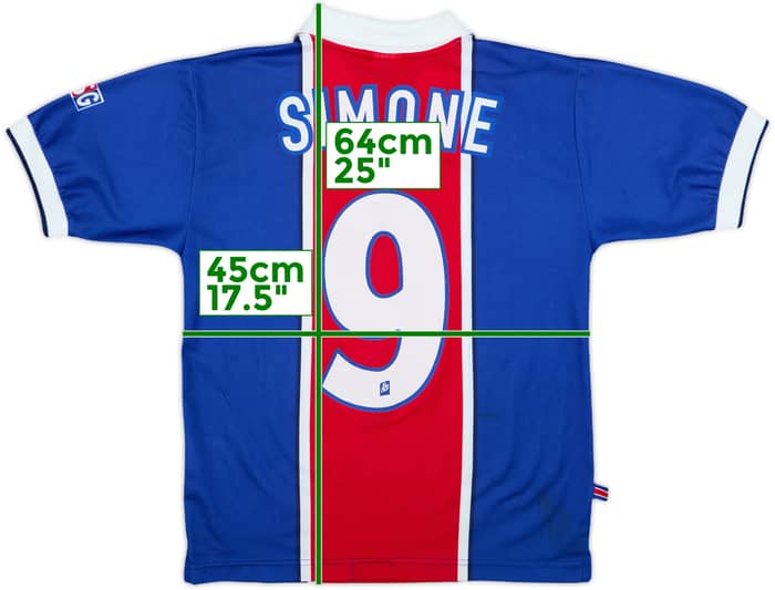 1997-98 Paris Saint-Germain Home Shirt Simone #9 - 8/10 - (L.Boys)