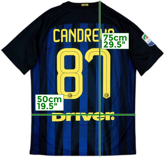 2016-17 Inter Milan Home Shirt Candreva #87 - 6/10 - (M)