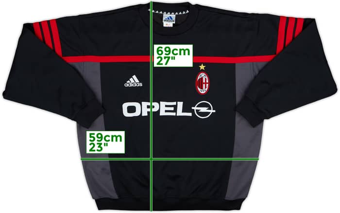 1999-00 AC Milan adidas Sweat Top - 8/10 - (L/XL)
