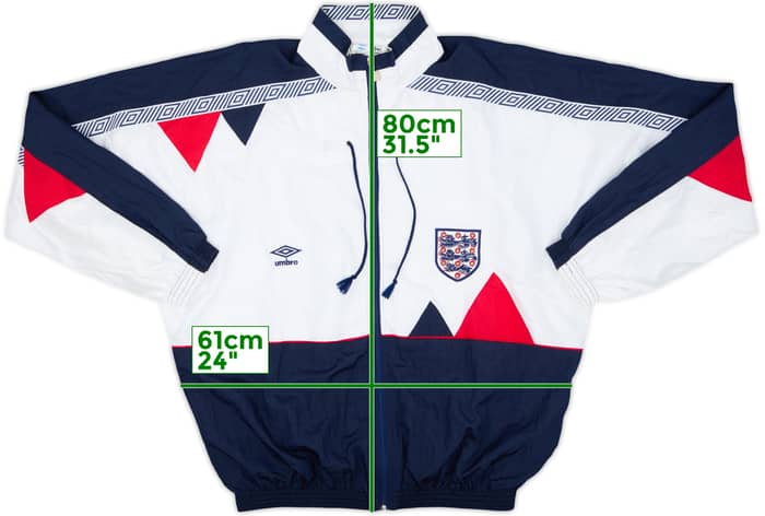 1990-92 England Umbro Track Jacket - 8/10 - (XL)