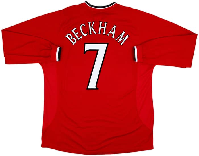 2000-02 Manchester United Home L/S Shirt Beckham #7 - 7/10 - (XL)