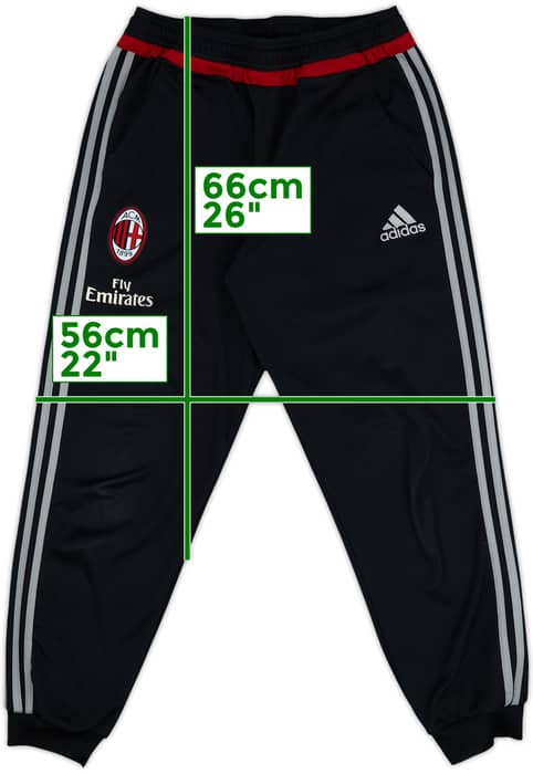 2015-16 AC Milan adidas Track Pants/Bottoms - 7/10 - (M)