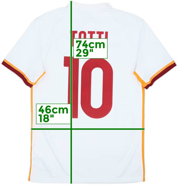 2015-16 Roma Away Shirt Totti #10 - 6/10 - (S)