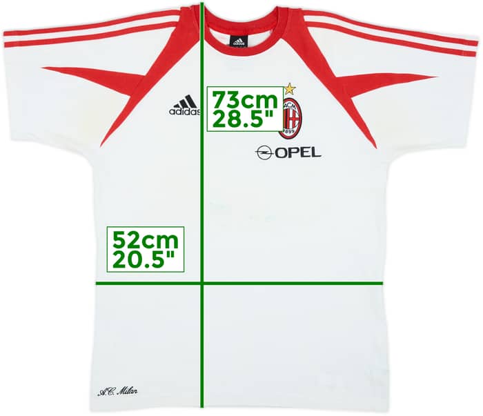 2004-05 AC Milan adidas Cotton Tee - 5/10 - (XL.Boys)