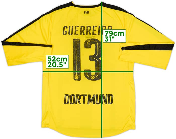 2016-17 Borussia Dortmund Home L/S Shirt Guerreiro #13 - 4/10 - (L)