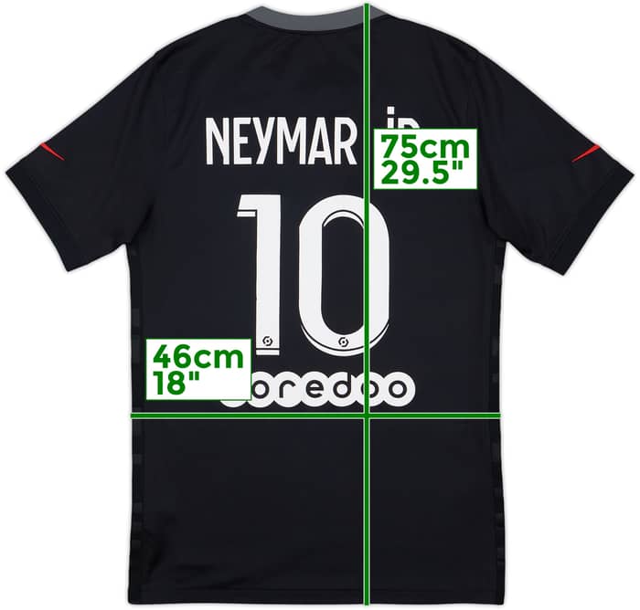2021-22 Paris Saint-Germain Third Shirt Neymar Jr #10 - 8/10 - (S)