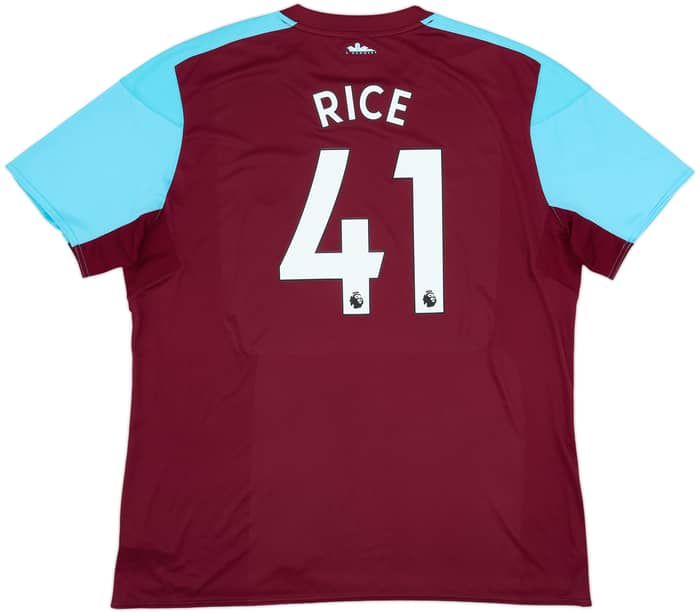 2017-18 West Ham Home Shirt Rice #41 - 8/10 - (3XL)