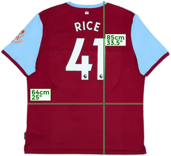 2019-20 West Ham Home Shirt Rice #41 - 9/10 - (3XL)
