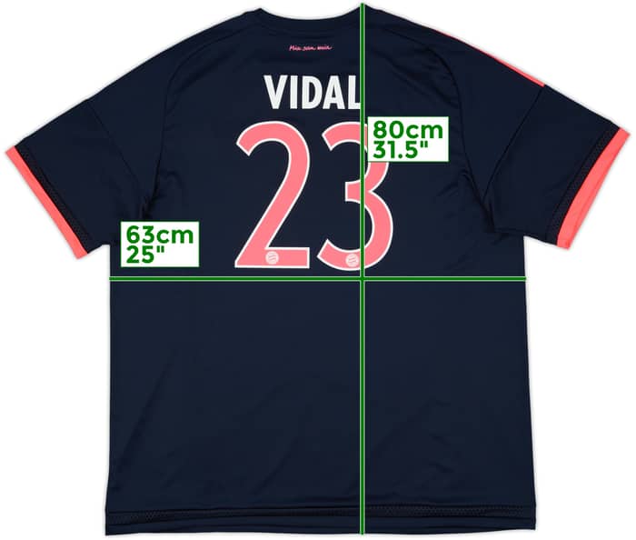 2015-16 Bayern Munich Third Shirt Vidal #23 - 9/10 - (XXL)