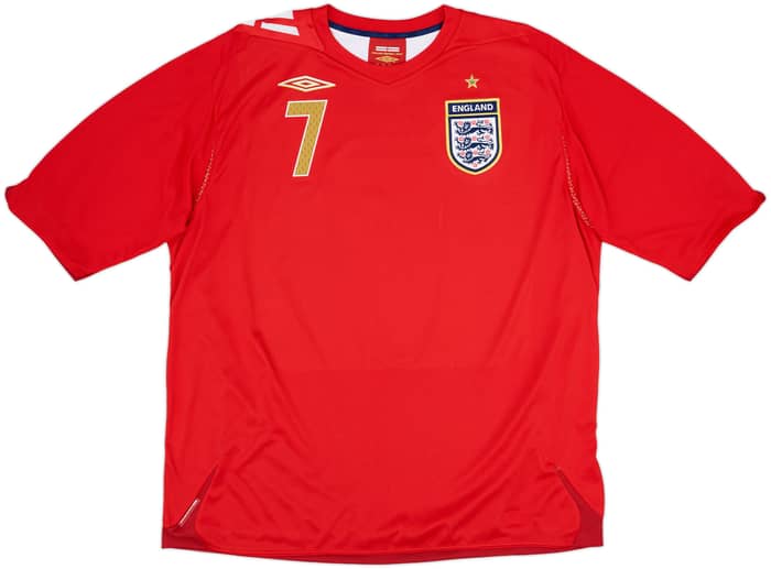 2006-08 England Away Shirt Beckham #7 - 8/10 - (XXL)