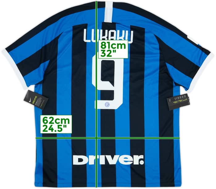 2019-20 Inter de Milán Camiseta de local Lukaku #9 (XXL)