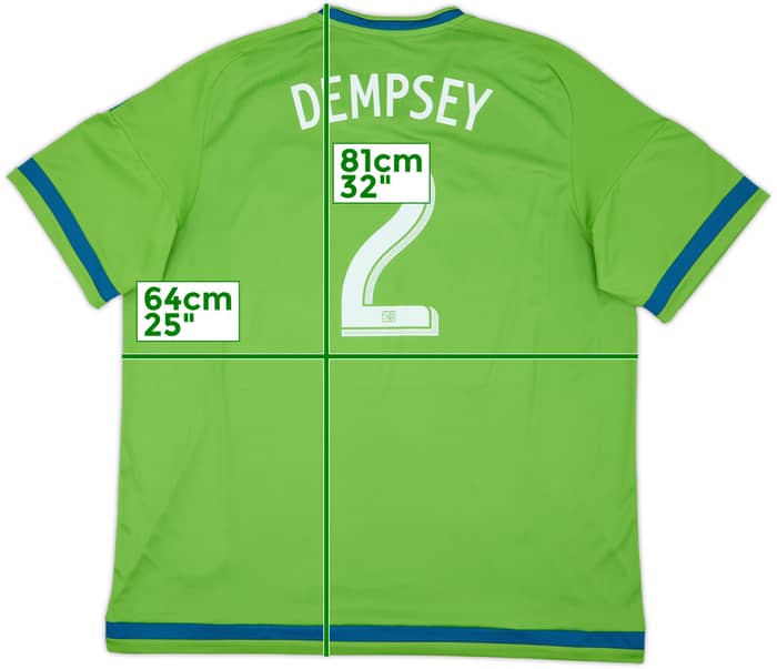 2015 Seattle Sounders Home Shirt Dempsey #2 - 8/10 - (XXL)