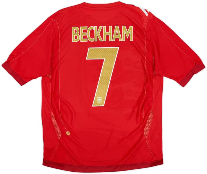 2006-08 England Away Shirt Beckham #7 - 5/10 - (L)