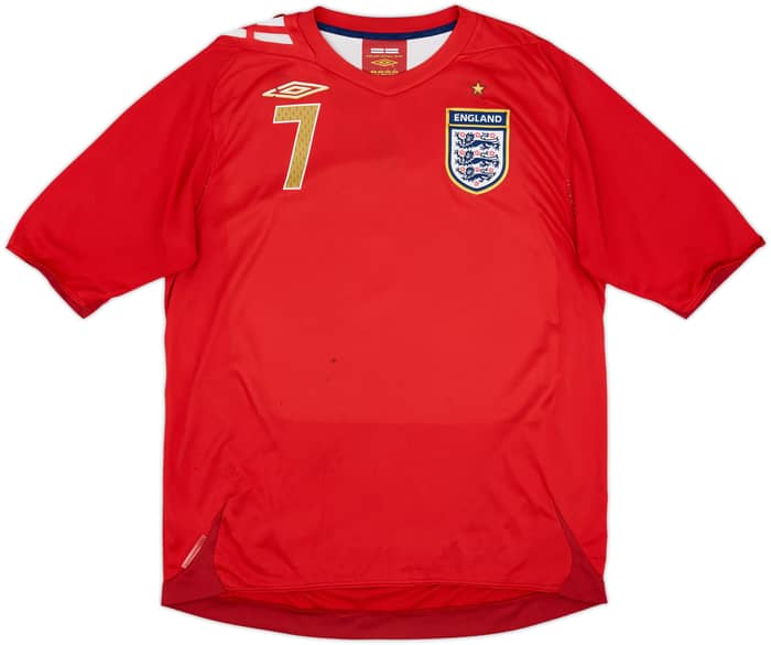 2006-08 England Away Shirt Beckham #7 - 5/10 - (L)