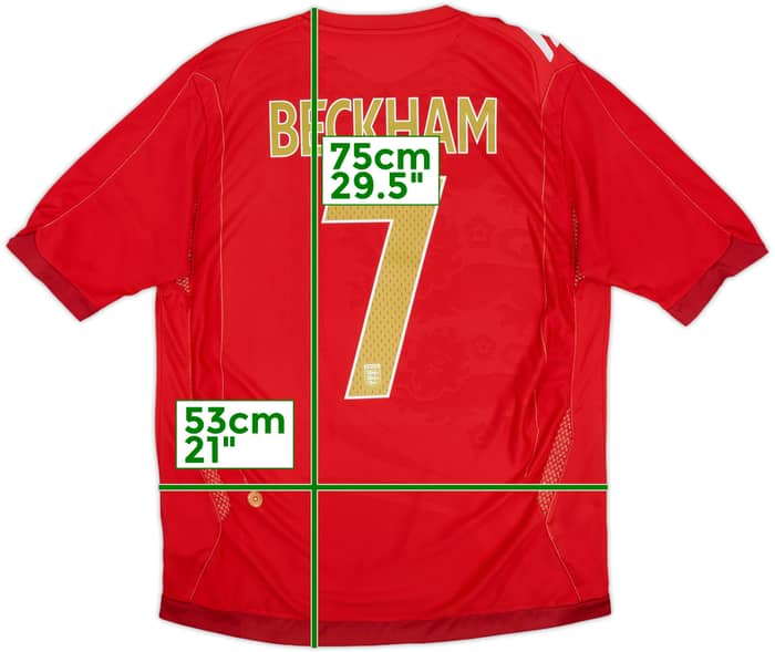 2006-08 England Away Shirt Beckham #7 - 5/10 - (L)