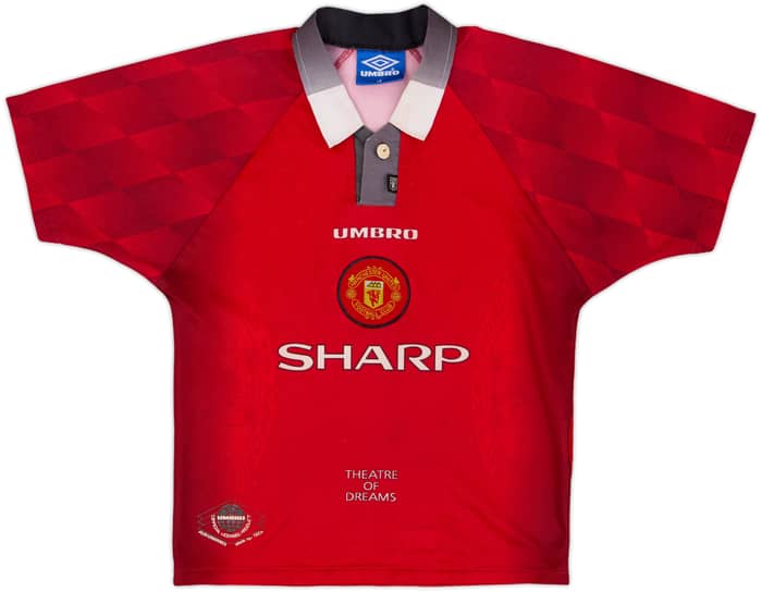 1996-98 Manchester United Home Shirt - 8/10 - (L.Boys)