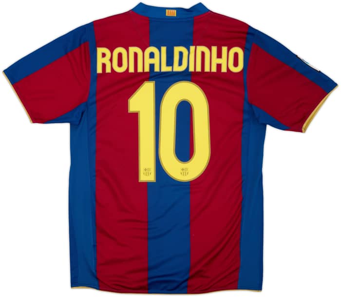 2007-08 Barcelona Home Shirt Ronaldinho #10 - 9/10 - (M)