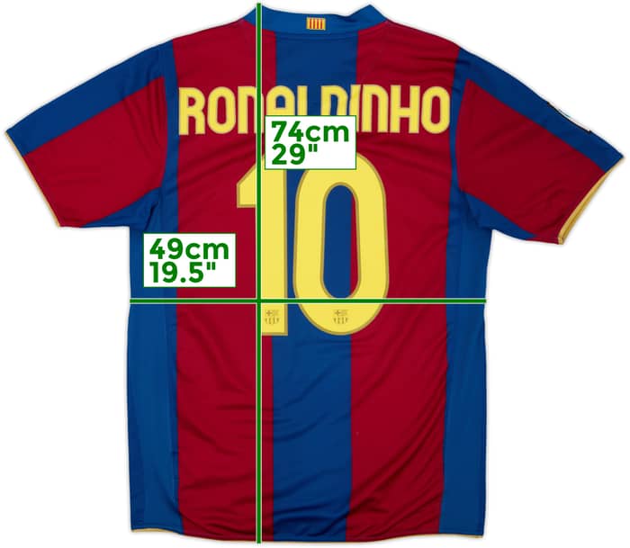 2007-08 Barcelona Home Shirt Ronaldinho #10 - 9/10 - (M)