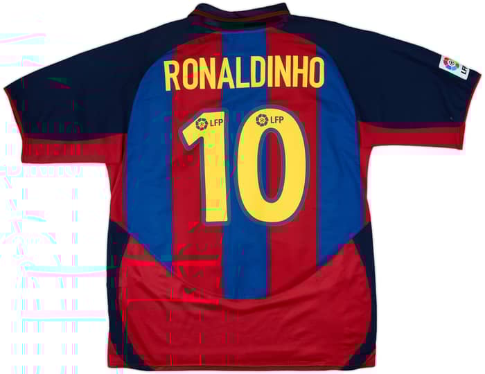 2003-04 Barcelona Home Shirt Ronaldinho #10 - 6/10 - (L)