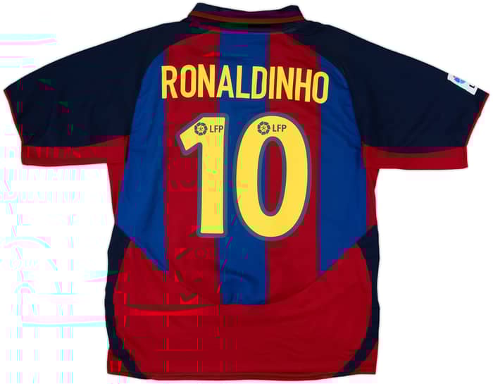 2003-04 Barcelona Home Shirt Ronaldinho #10 - 8/10 - (L)
