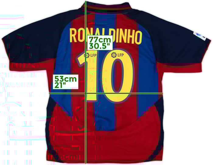 2003-04 Barcelona Home Shirt Ronaldinho #10 - 8/10 - (L)