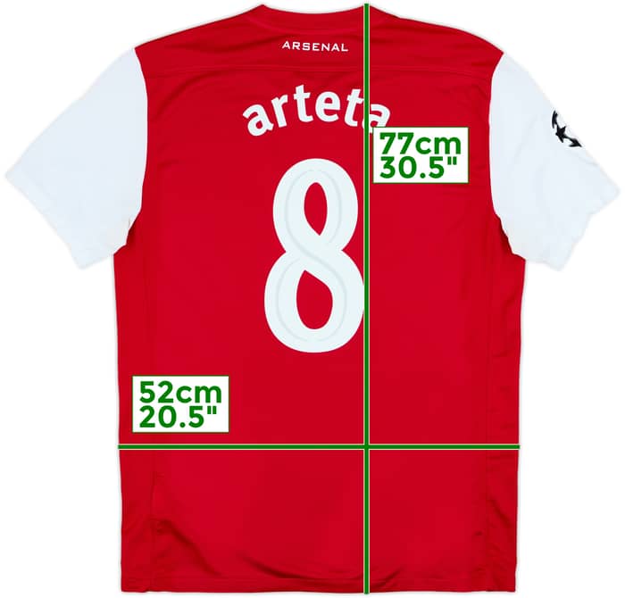 2011-12 Arsenal Home Shirt Arteta #8 - 8/10 - (L)