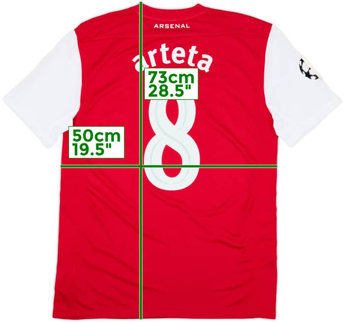 2011-12 Arsenal Home Shirt Arteta #8 - 8/10 - (M)