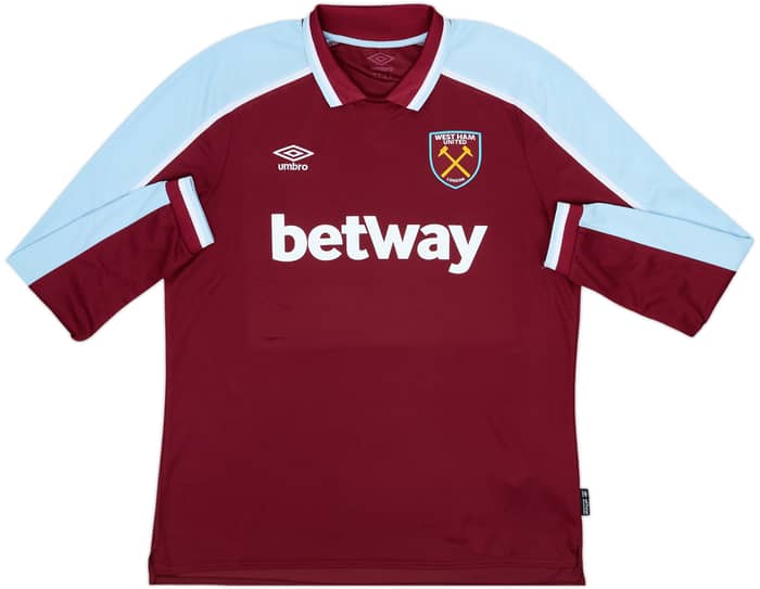 2021-22 West Ham Home L/S Shirt Rice #41 - 7/10 - (XL)