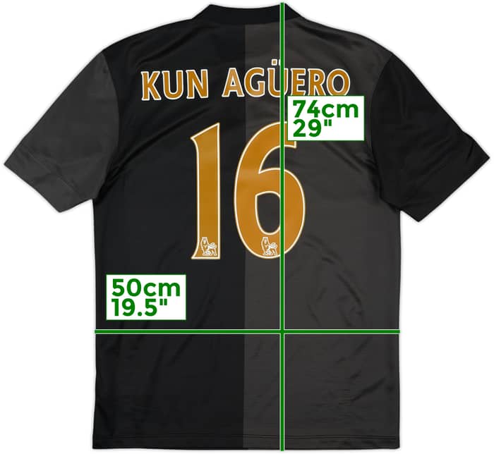 2013-14 Manchester City Away Shirt Kun Aguero #16 - 9/10 - (M)