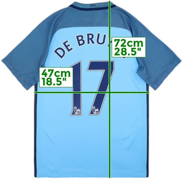 2016-17 Manchester City Home Shirt De Bruyne #17 - 9/10 - (S)