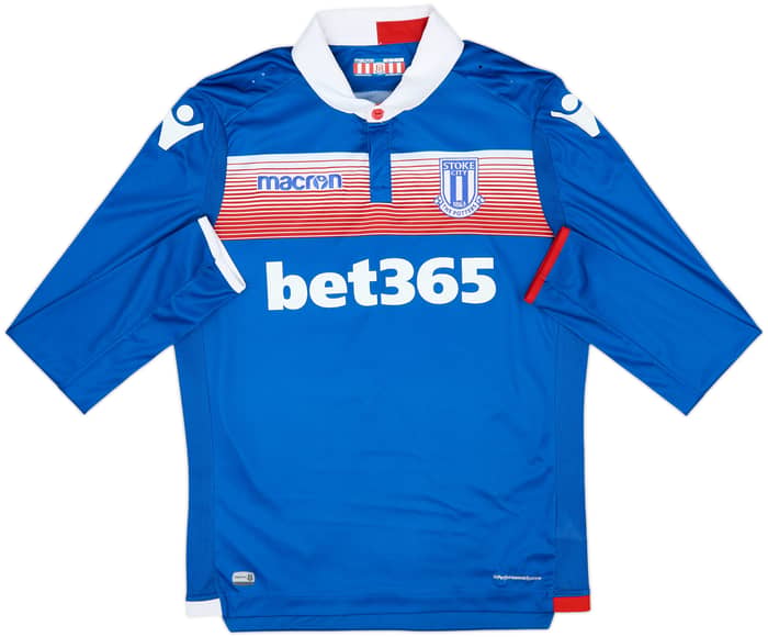 2017-18 Stoke City Away L/S Shirt Crouch #25 - 8/10 - (S)